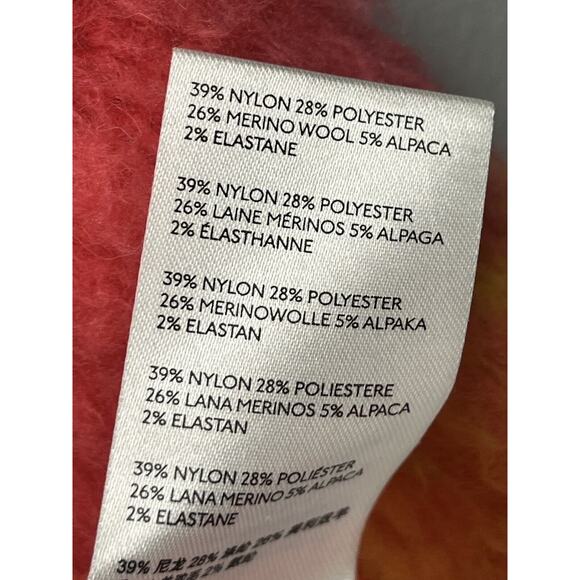 Anthropologie Simone Striped Sunset Sweater Womens small Wool Alpaca Orange Pink - Picture 5 of 6